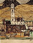 Egon Schiele Stein on the Danube painting